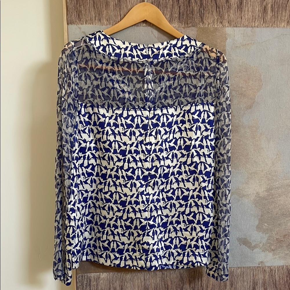 Tory Burch Birds on a Wire Women's Top Silk 4 - Picture 7 of 7